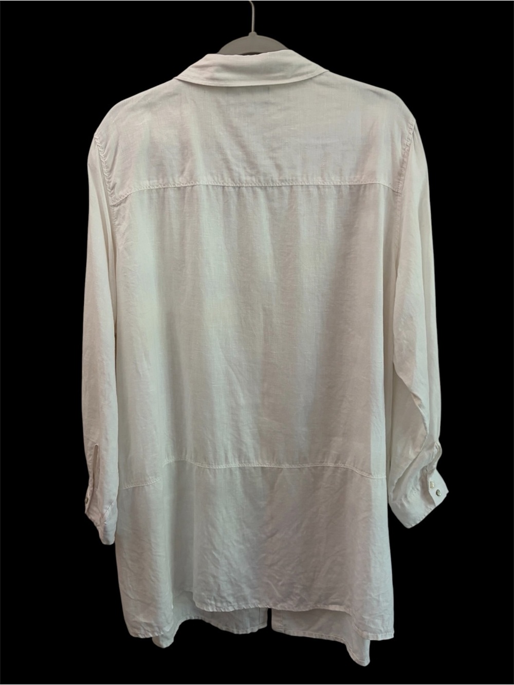 Tahari Coastal Old Money 100% Linen White Shirt Dress Tunic Size 2X Beach - Picture 2 of 15